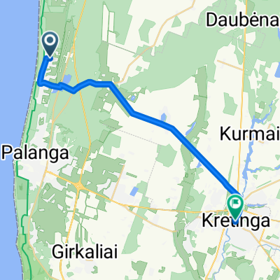 Vaivorykštės g., Palanga to Rotušės a., Kretinga