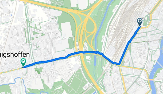 Quartier de la Gare, Straßburg nach Route des Romains, Straßburg