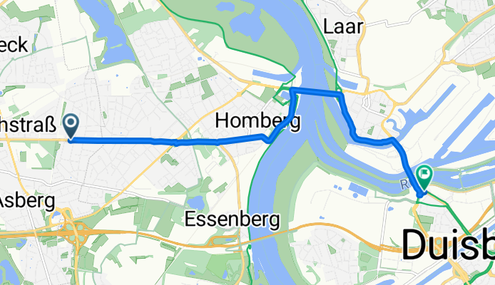 Homberger Straße nach Ruhrorter Straße 100b