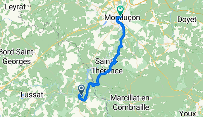 Évaux-les-Bains to Montluçon - Partially on V87