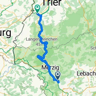 Rehlinger Straße, Beckingen nach Fleischstraße, Trier