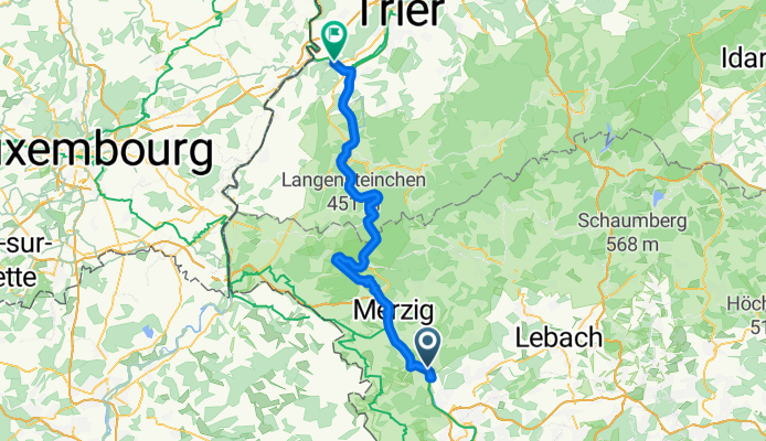 Rehlinger Straße, Beckingen nach Fleischstraße, Trier