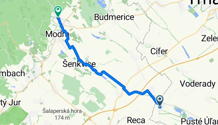 Veľký Grob, Veľký Grob až Harmónia, Modra