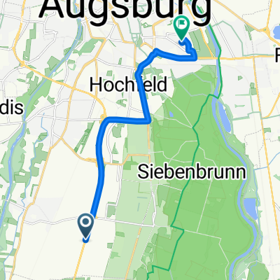 B17, Augsburg nach Matthias-Claudius-Straße, Augsburg
