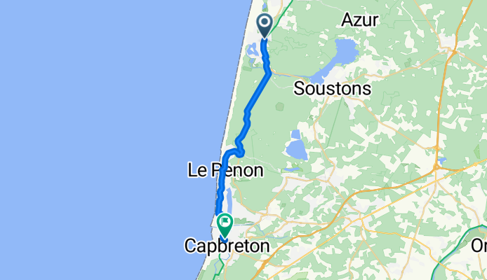 Eurovélo 1 - Atlantique Coast Route, Vieux-Boucau-les-Bains nach Allée du Boudigau, Capbreton