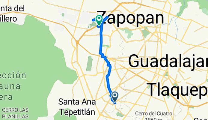De Calle Río Tuito 927A a Periférico A. Periférico Norte Manuel Gómez Morín