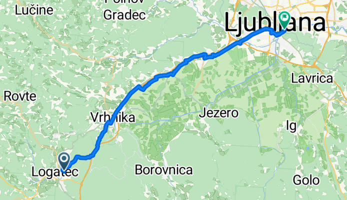 Tovarniška cesta, Logatec to Hudovernikova ulica, Ljubljana