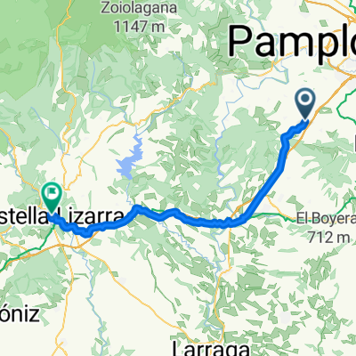 Avenida Ntra Sra del Perdón, Cizur nach Plaza Santiago, Estella