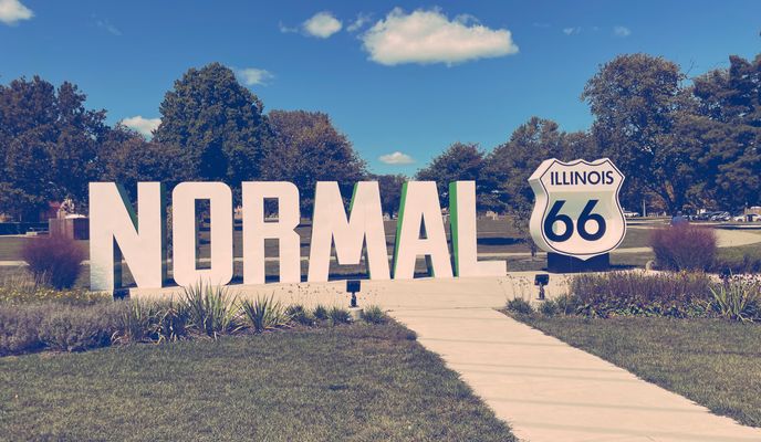 Photo 1 of the Bikemap route "RTE 66 Bike Trail - Normal Sign to Towanda"