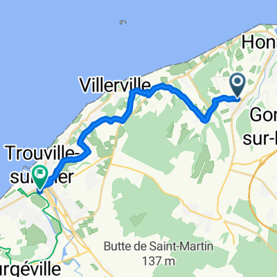 Équemauville naar Rue de l'Avenir, Deauville