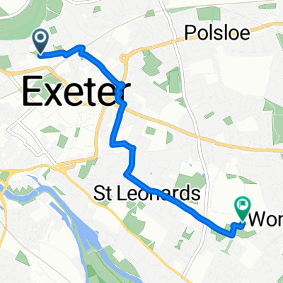 Castle Mount, Exeter to Priory, Exeter