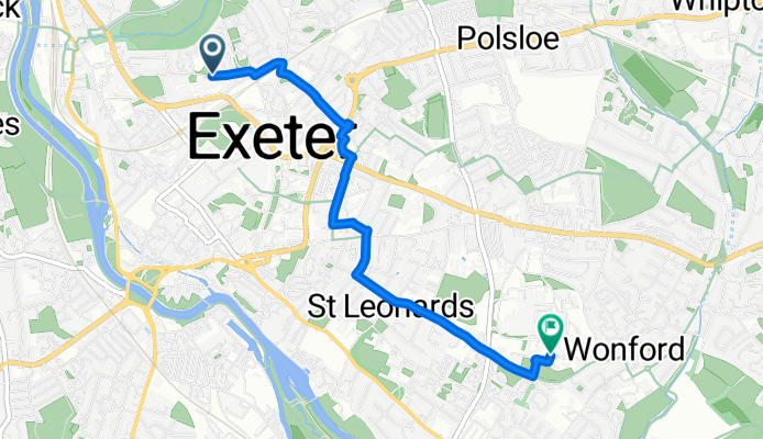Castle Mount, Exeter to Priory, Exeter