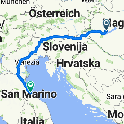 Rózsadomb utca, Tapolca to Corso d'Augusto, Rimini