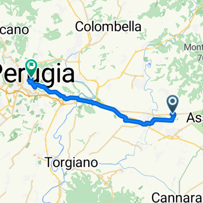 Via San Giovanni, Assisi nach Via Cesare Fani, Perugia