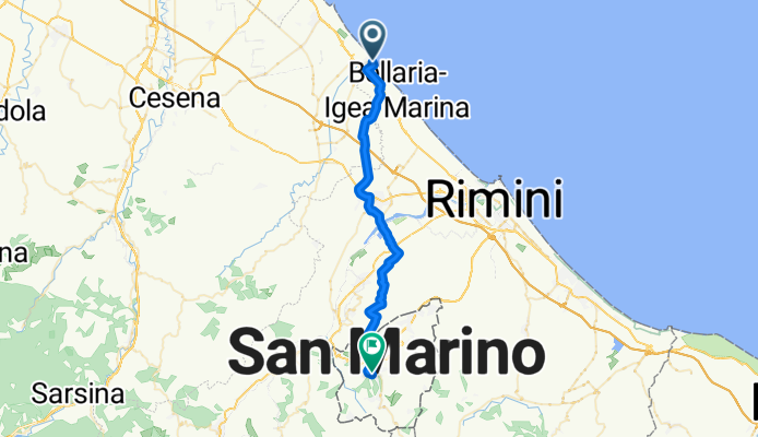 Via Ruggero Pascoli, San Mauro Pascoli nach Via Napoleone Bonaparte, San Marino