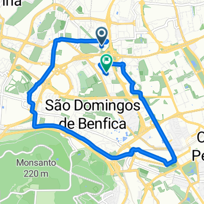 Ponte Ciclo-Pedonal Sobre a Segundo Circular, Lisboa to Rua Olavo D Eça Leal, Lisboa