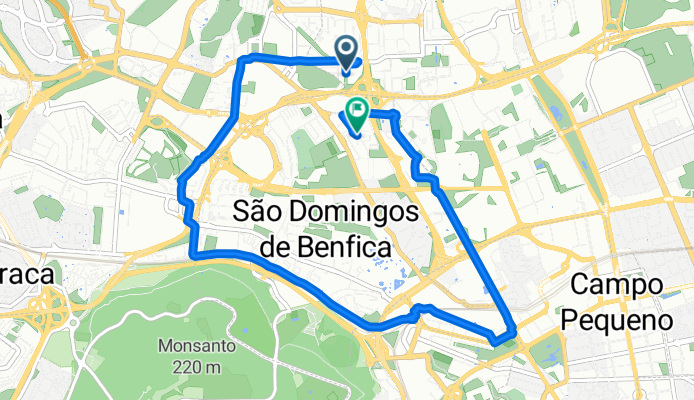 Ponte Ciclo-Pedonal Sobre a Segundo Circular, Lisboa to Rua Olavo D Eça Leal, Lisboa