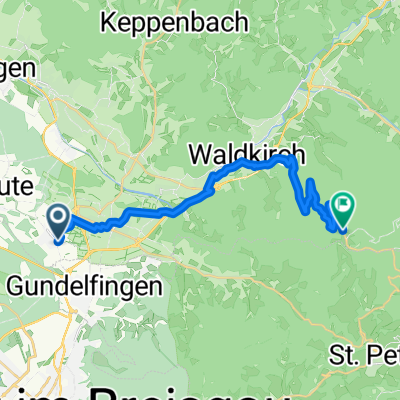 Freiburger Straße, Vörstetten nach L 186, Waldkirch