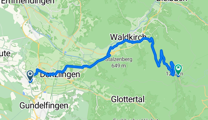 Freiburger Straße, Vörstetten nach L 186, Waldkirch