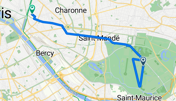 Route de la Faluère, Paris à Rue Daval, Paris
