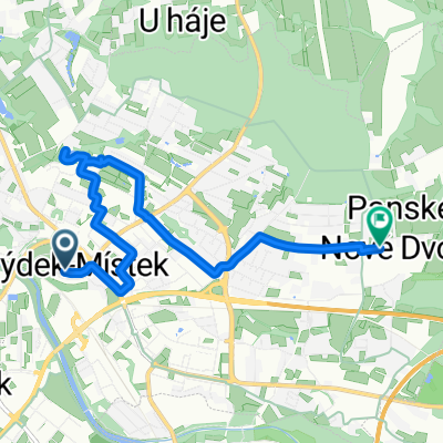 Zámecké náměstí, Frydek-Mistek do Panské Nové Dvory, Frydek-Mistek