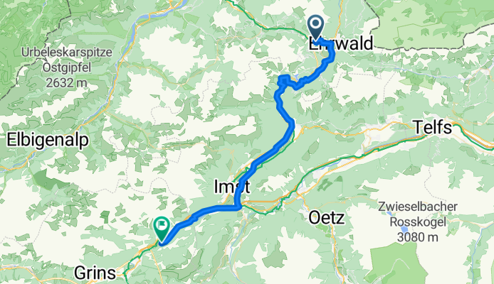 Alte Straße, Lermoos nach Kronburger, Zams