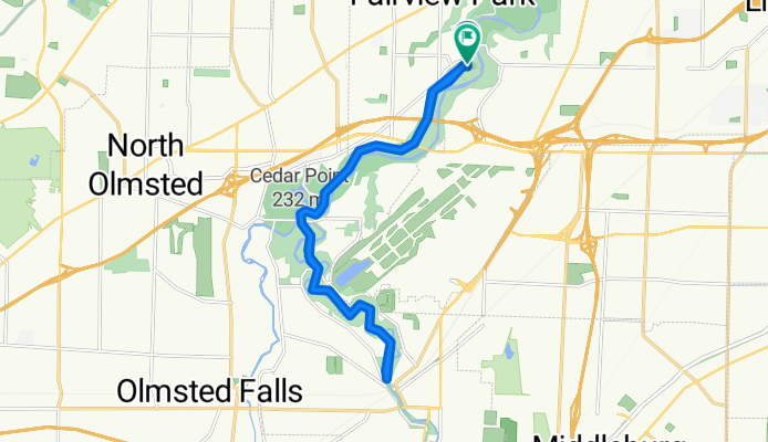 Emerald Necklace Trail, Fairview Park to Emerald Necklace Trail, Fairview Park
