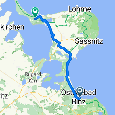 Strandpromenade, Binz nach Am Dünenwald, Glowe