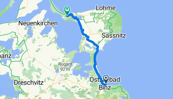 Strandpromenade, Binz nach Am Dünenwald, Glowe