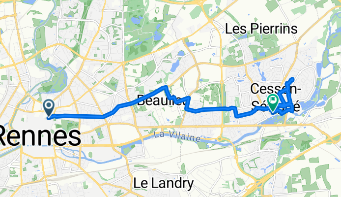 Rennes à Rue Saint-Martin, Cesson-Sévigné