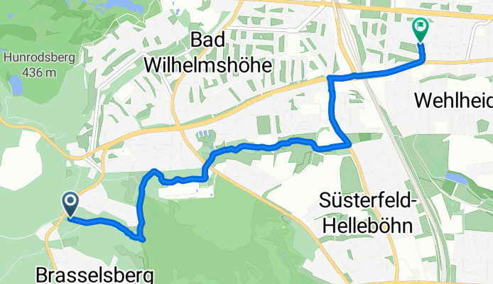 Konrad-Adenauer-Straße, Kassel nach Franz-Treller-Straße, Kassel