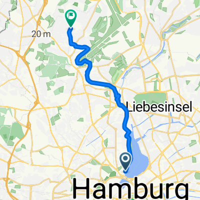 Alsterufer, Hamburg nach Sethweg, Hamburg