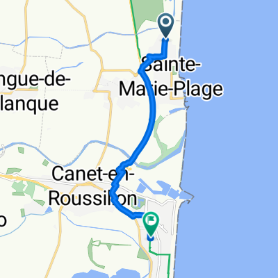 Avenue des Dunes, Sainte-Marie-la-Mer à Rue des Dahlias, Canet-en-Roussillon