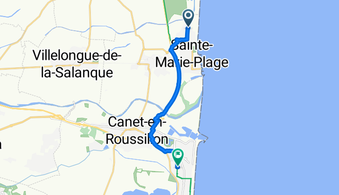 Avenue des Dunes, Sainte-Marie-la-Mer à Rue des Dahlias, Canet-en-Roussillon