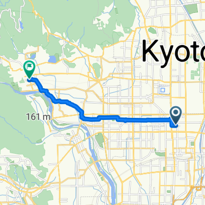 Yabushitacho, Kyoto to Sagatenryujikitatsukurimichicho, Kyoto