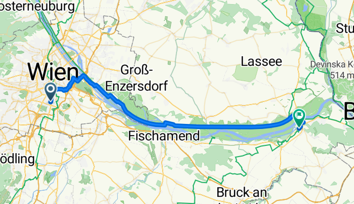 Van-der-Nüll-Gasse, Вена до Wienerstraße, Bad Deutsch-Altenburg