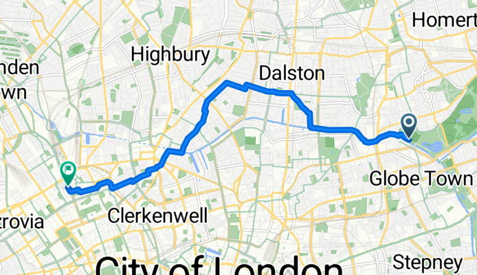 Sewardstone Road, London to Euston Road, London