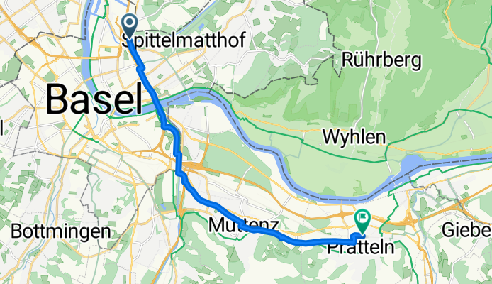 Freiburgerstrasse, Basel nach Münchackerstrasse, Pratteln