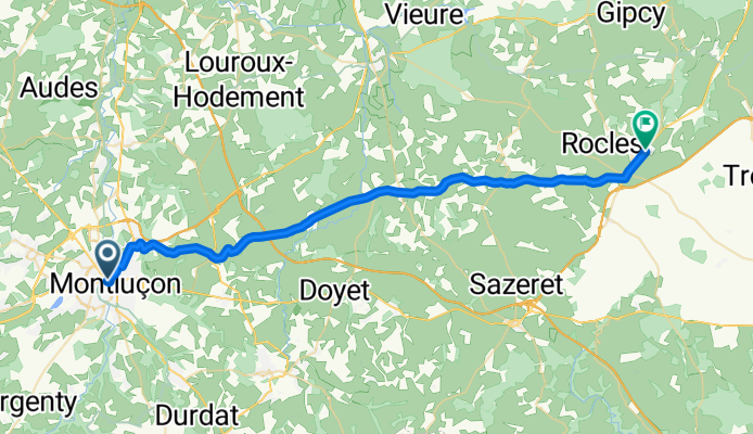 Montluçon to Tronget