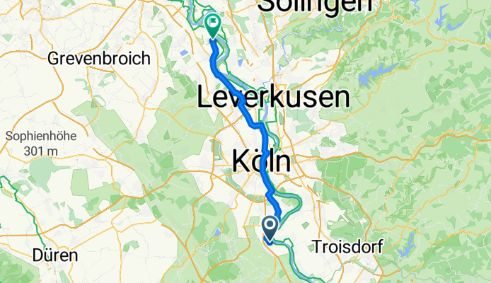 Bahnhofstraße, Wesseling nach Schloßstraße, Dormagen