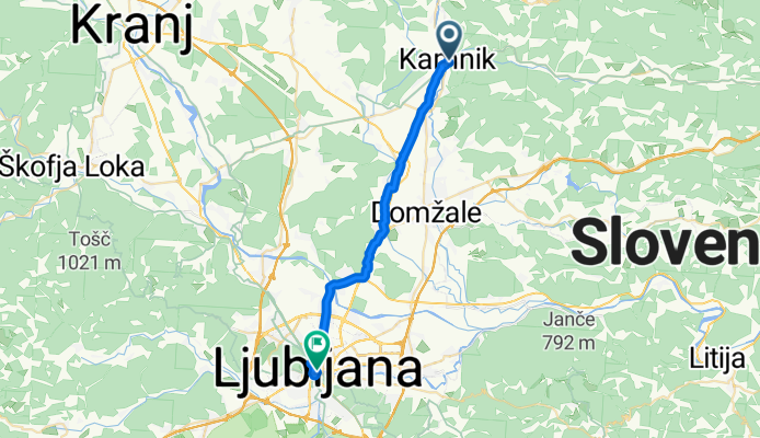 Tomšičeva ulica, Kamnik nach Center, Ljubljana
