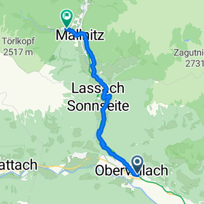 Obervellach to Mallnitz