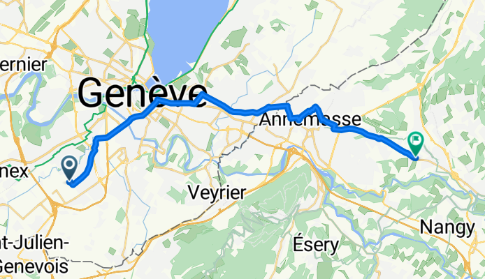 Chemin du Pont-du-Centenaire, Plan-les-Ouates à Chemin Lapraz, Cranves-Sales