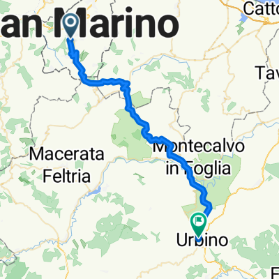 Contrada Santa Croce, San Marino nach Viale Antonio Gramsci, Urbino