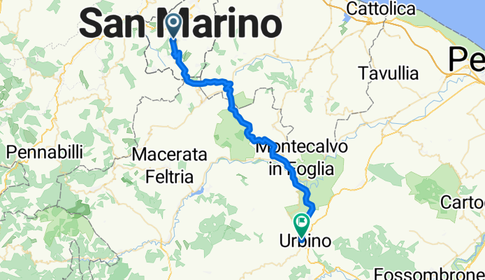 Contrada Santa Croce, San Marino nach Viale Antonio Gramsci, Urbino