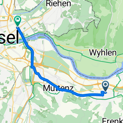 Wasenstrasse, Pratteln nach Schwarzwaldallee, Basel