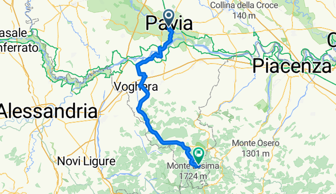 Corso Strada Nuova, Pavia nach SP 89, Brallo di Pregola