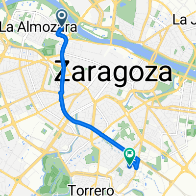 Calle de los Monegros, Zaragoza a Calle del el Tejar, Zaragoza