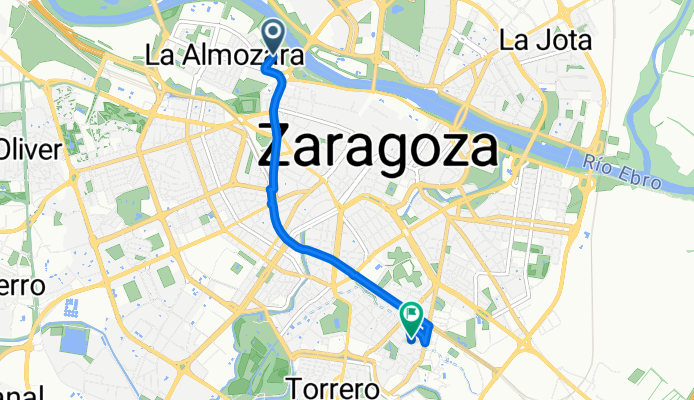 Calle de los Monegros, Zaragoza a Calle del el Tejar, Zaragoza