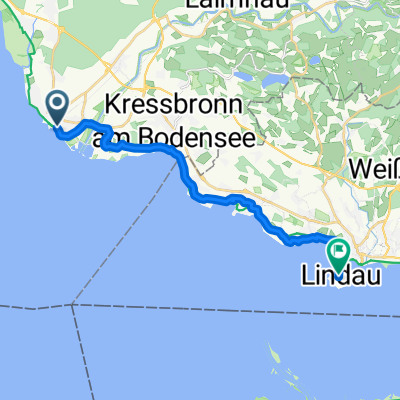 Obere Seestraße, Langenargen nach Bahnhofplatz, Lindau (Bodensee)